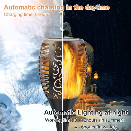 2 Pcs Solar Lights Outdoor Solar 12 Led Torch Flickering Flame Lights - Image 19
